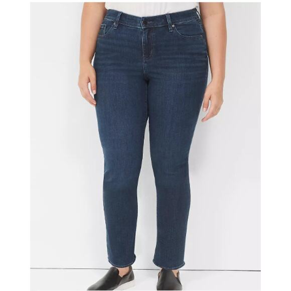 Lane Bryant Jeans Womens 22W Short Mid-Rise Straight Leg Dark Denim 22WP 22WS - Picture 2 of 9